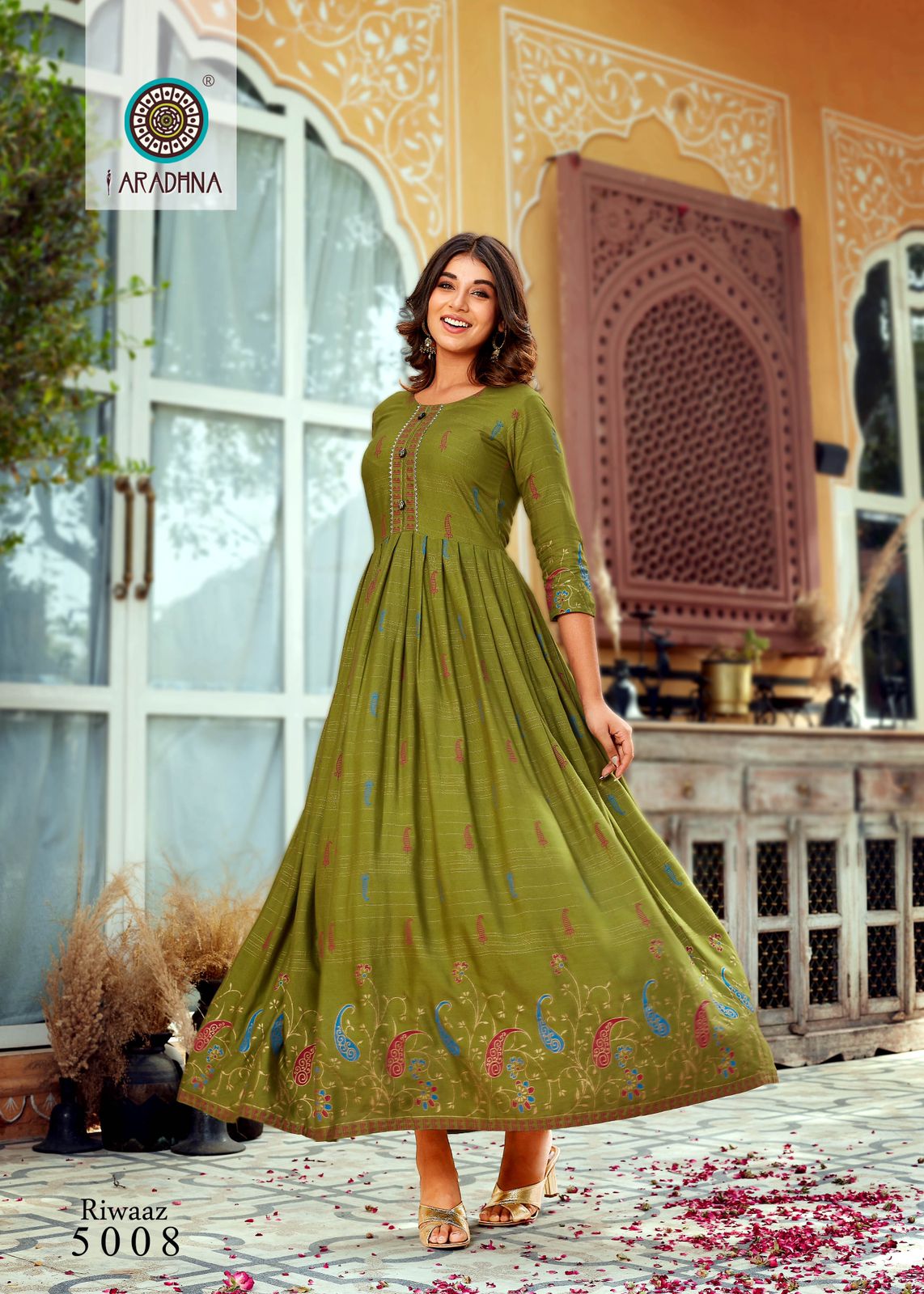 Aradhna Riwaaz 5 Printed Long Anarkali Kurti Catalog